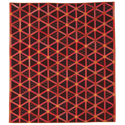 Flat shot of triangle hexagon quilt